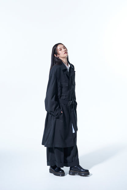 BIO-WASH LYOCELL TWILL OVERSIZE MILITARY COAT