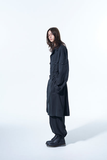 BIO-WASH LYOCELL TWILL OVERSIZE MILITARY COAT