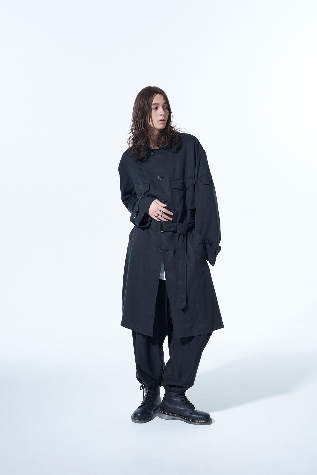 BIO-WASH LYOCELL TWILL OVERSIZE MILITARY COAT