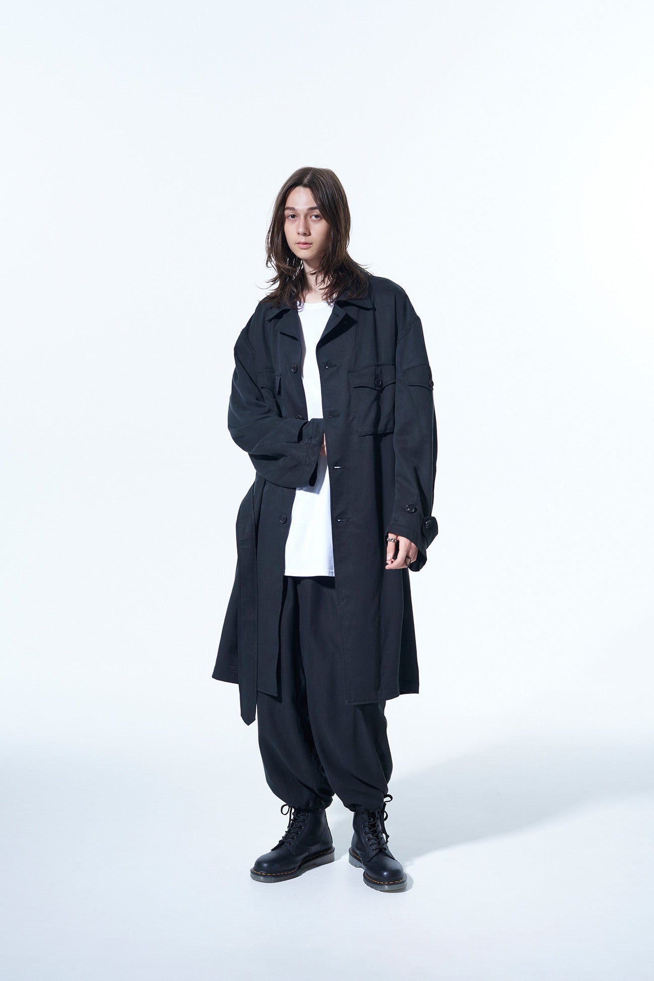 BIO-WASH LYOCELL TWILL OVERSIZE MILITARY COAT