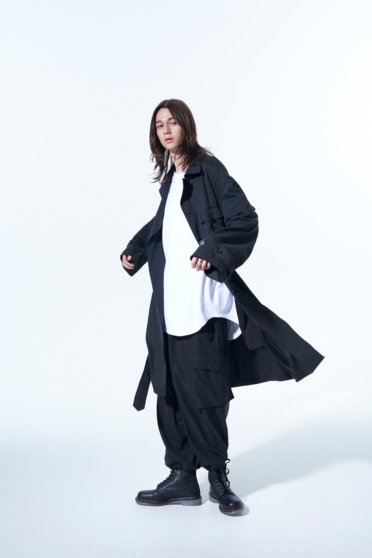 BIO-WASH LYOCELL TWILL OVERSIZE MILITARY COAT