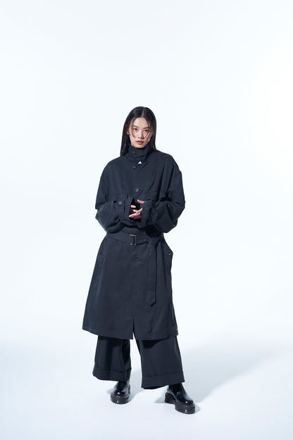 BIO-WASH LYOCELL TWILL OVERSIZE MILITARY COAT