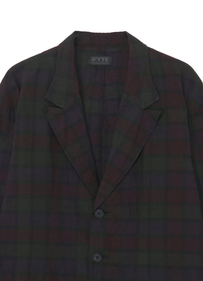 INDIAN MADRAS CHECK TIE-DIE OVERSIZED 3-BUTTON SHIRT JACKET