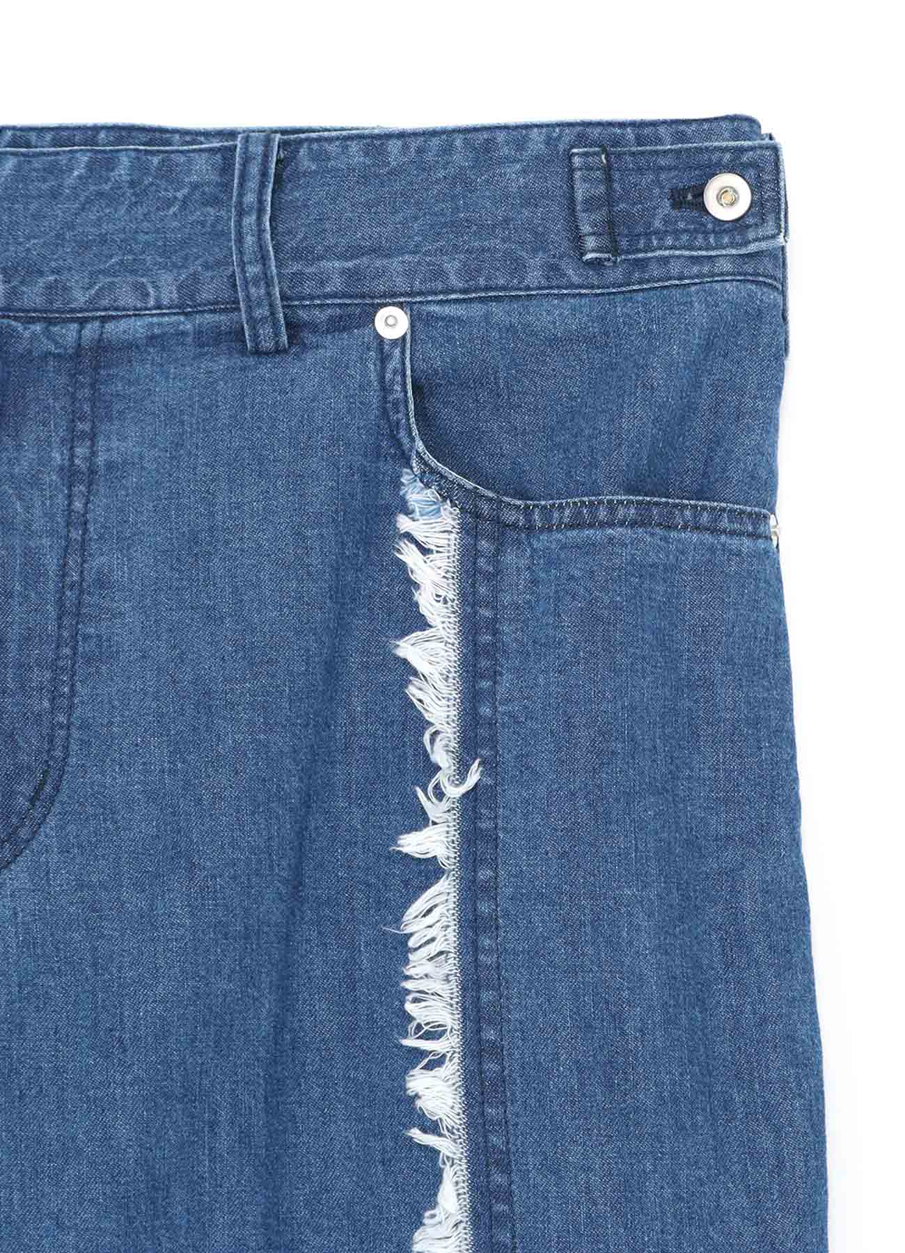 8OZ DENIM PANTS WITH RIPPED LINE DETAIL