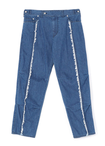 8OZ DENIM PANTS WITH RIPPED LINE DETAIL