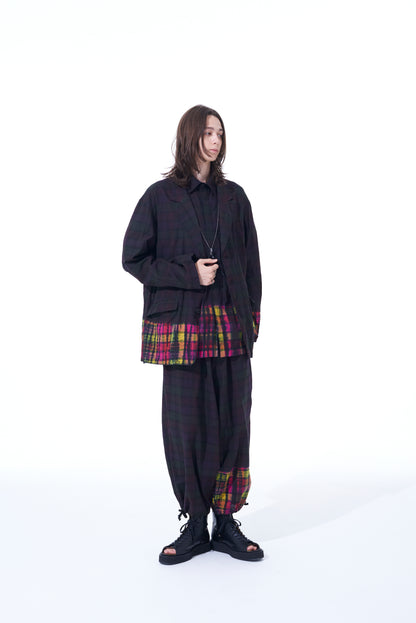 INDIAN MADRAS CHECK TIE-DIE BALLOON SARUEL PANTS