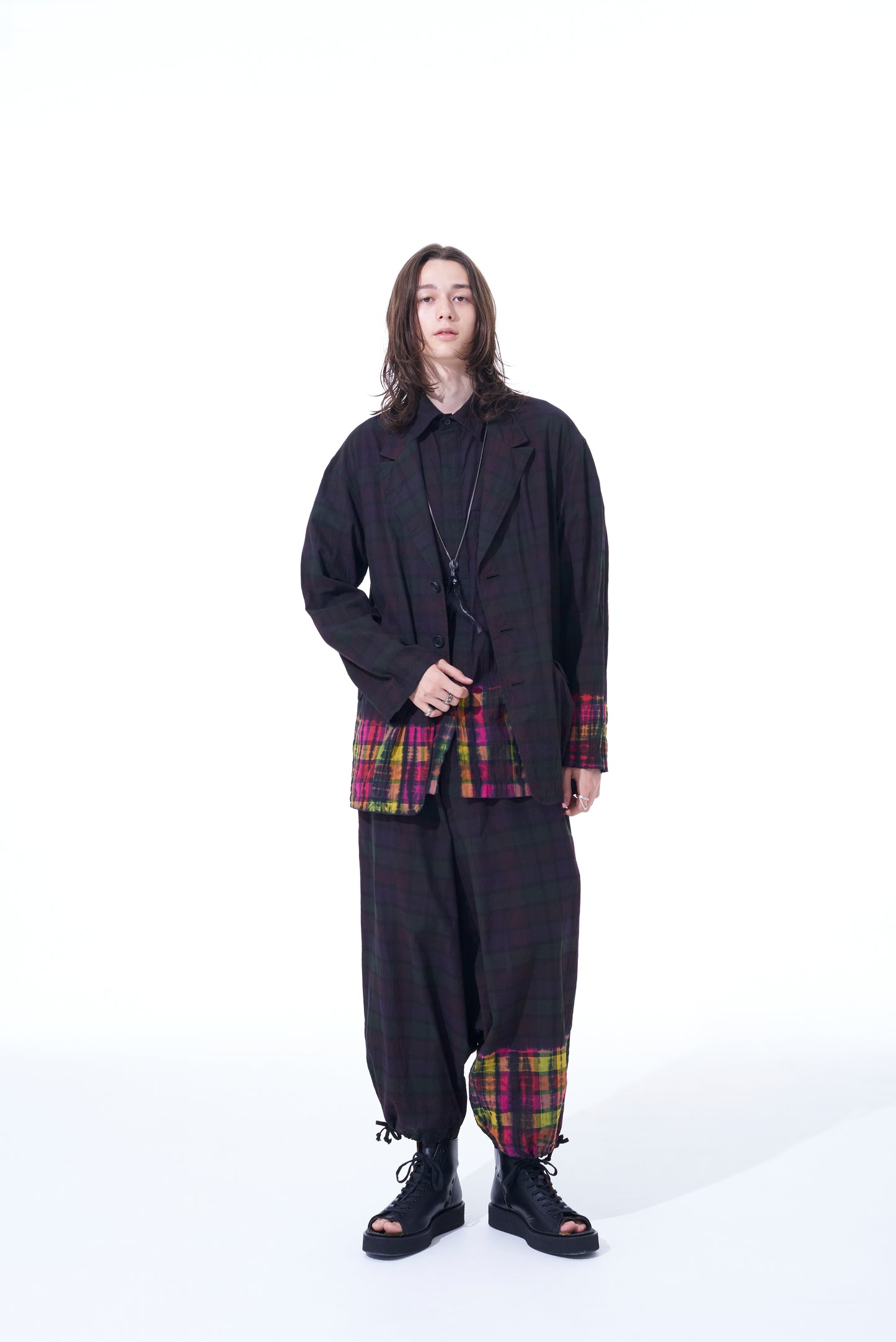 INDIAN MADRAS CHECK TIE-DIE BALLOON SARUEL PANTS