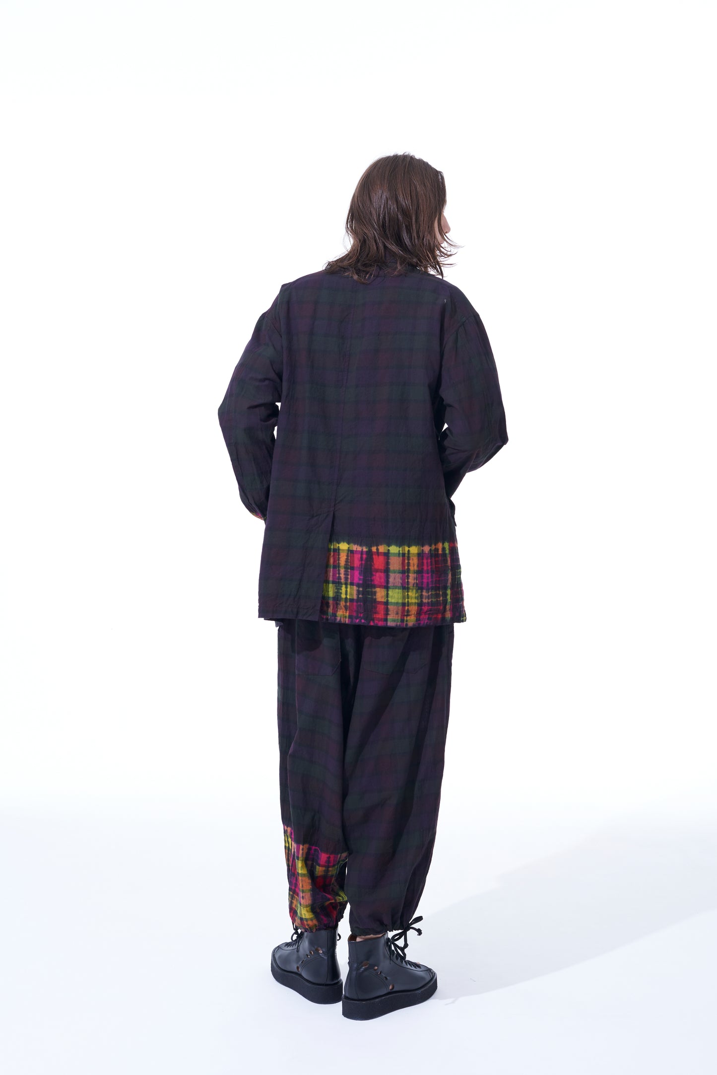 INDIAN MADRAS CHECK TIE-DIE BALLOON SARUEL PANTS