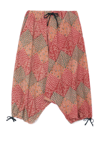 INDIAN BLOCK PRINTED BOTANICAL PATTERN BALLOON SARUEL PANTS