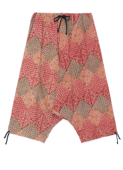 INDIAN BLOCK PRINTED BOTANICAL PATTERN BALLOON SARUEL PANTS