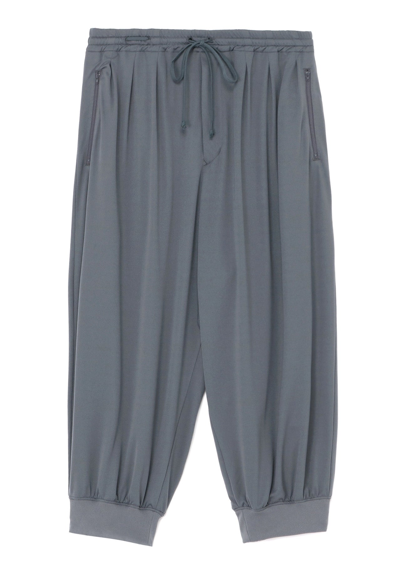 HIGH-GAUGE POLYESTER SMOOTH JERSEY  PANTS WITH RIBBED HEMS