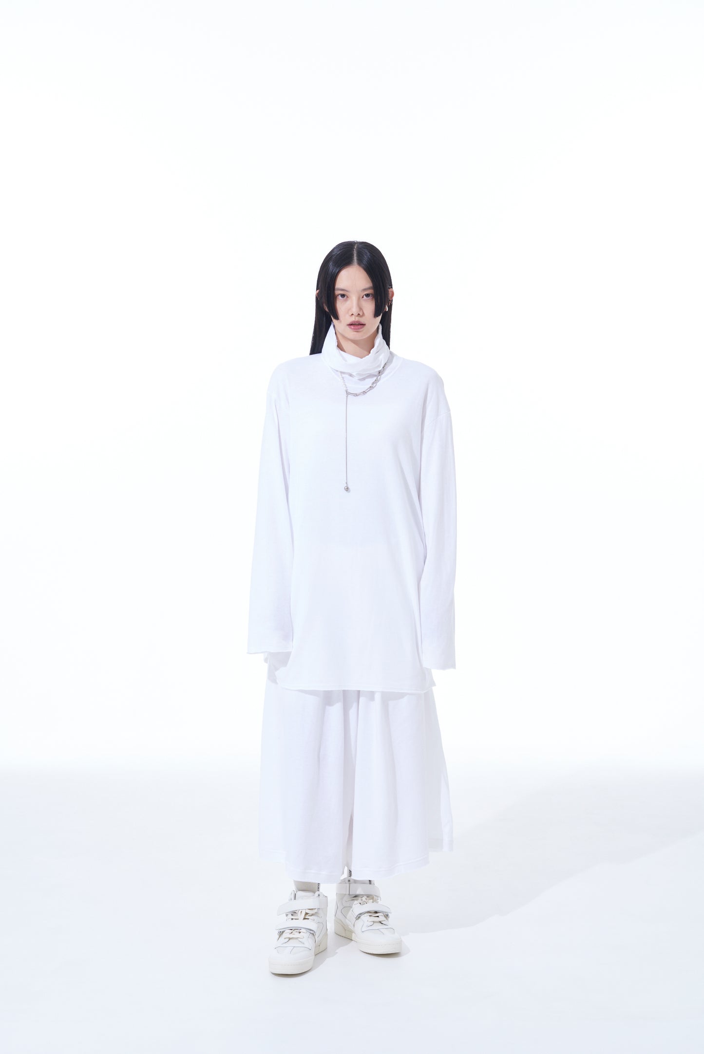 DOUBLE-FACE COTTON JERSEY TURTLENECK