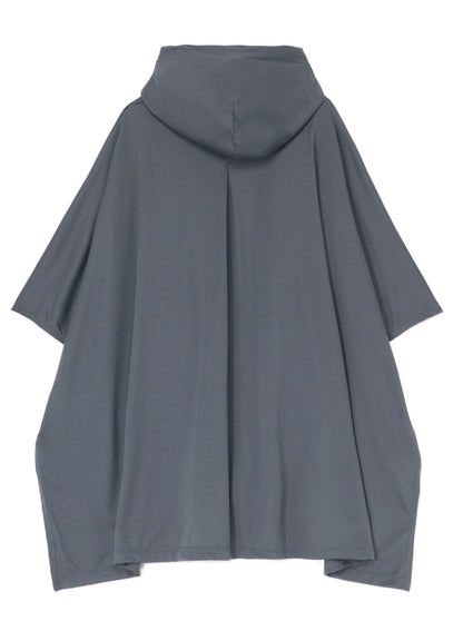 HIGH-GAUGE POLYESTER SMOOTH JERSEY HOODIE PONCHO