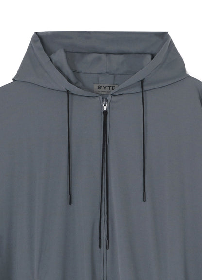 HIGH-GAUGE POLYESTER SMOOTH JERSEY HOODIE PONCHO