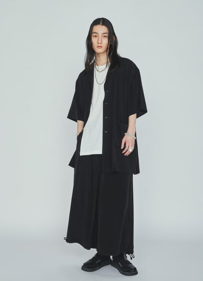 CREPE de CHINE BIG POCKET OPEN COLLAR SHIRTS