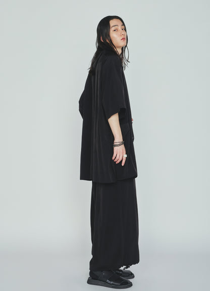 CREPE de CHINE BIG POCKET OPEN COLLAR SHIRTS