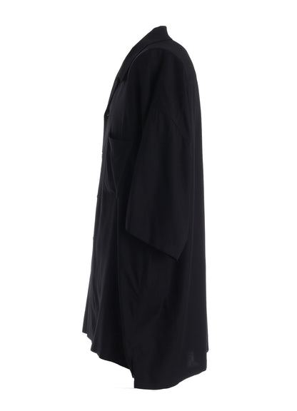 RAYON TWILL SHORT‑SLEEVE OPEN COLLAR SHIRT