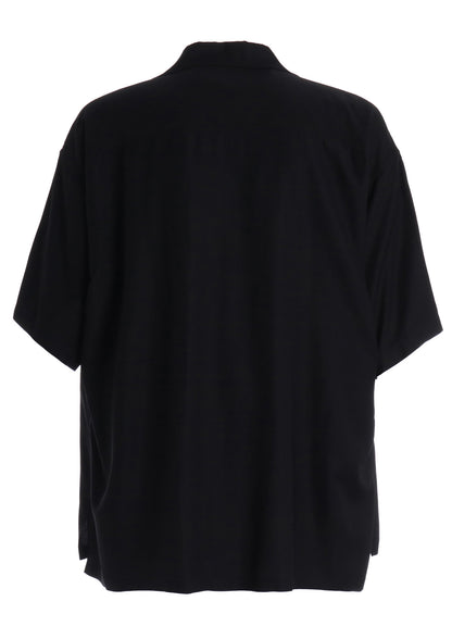 RAYON TWILL SHORT‑SLEEVE OPEN COLLAR SHIRT