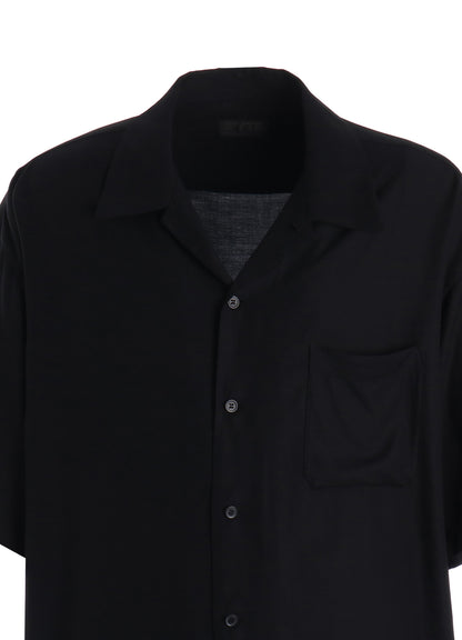 RAYON TWILL SHORT‑SLEEVE OPEN COLLAR SHIRT
