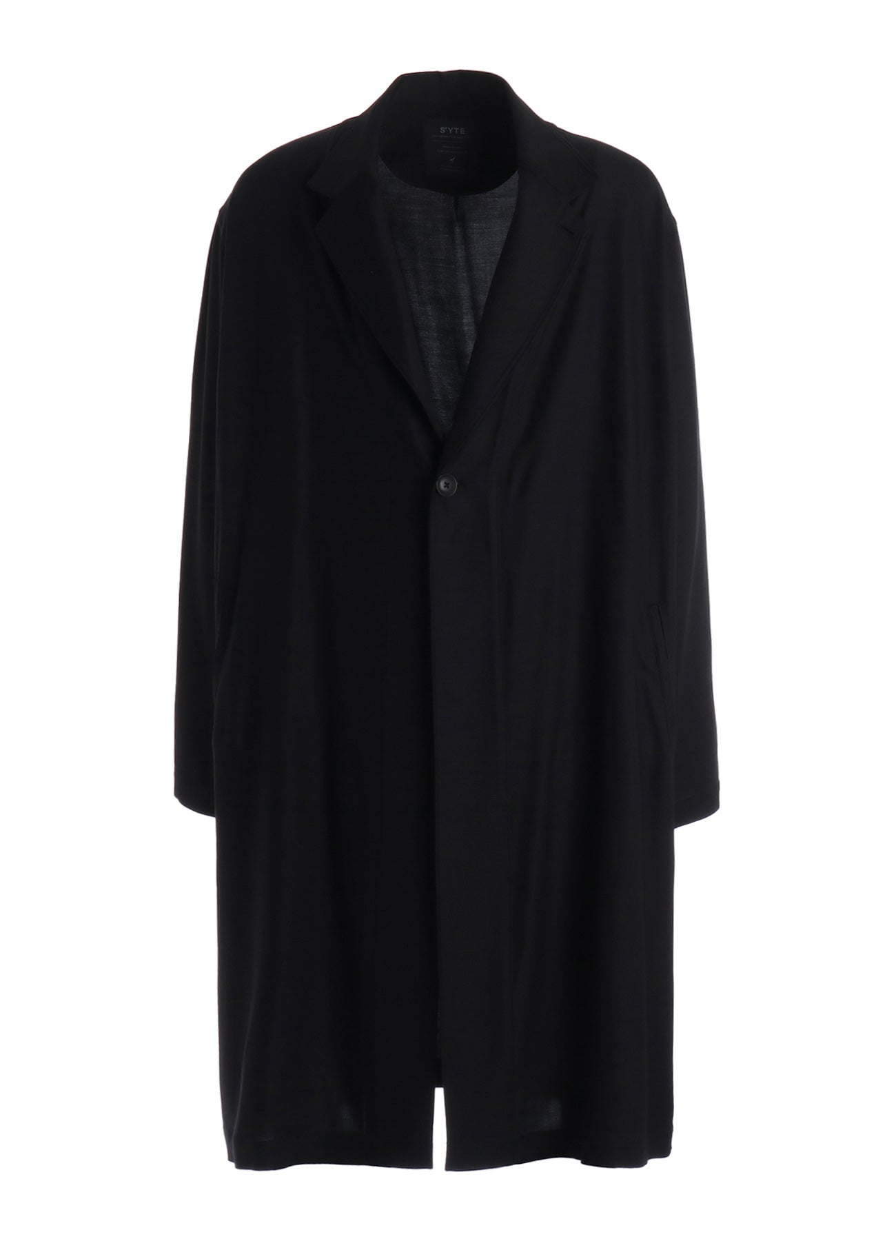 RAYON TWILL ONE‑BUTTON LONG COAT – THE SHOP YOHJI YAMAMOTO