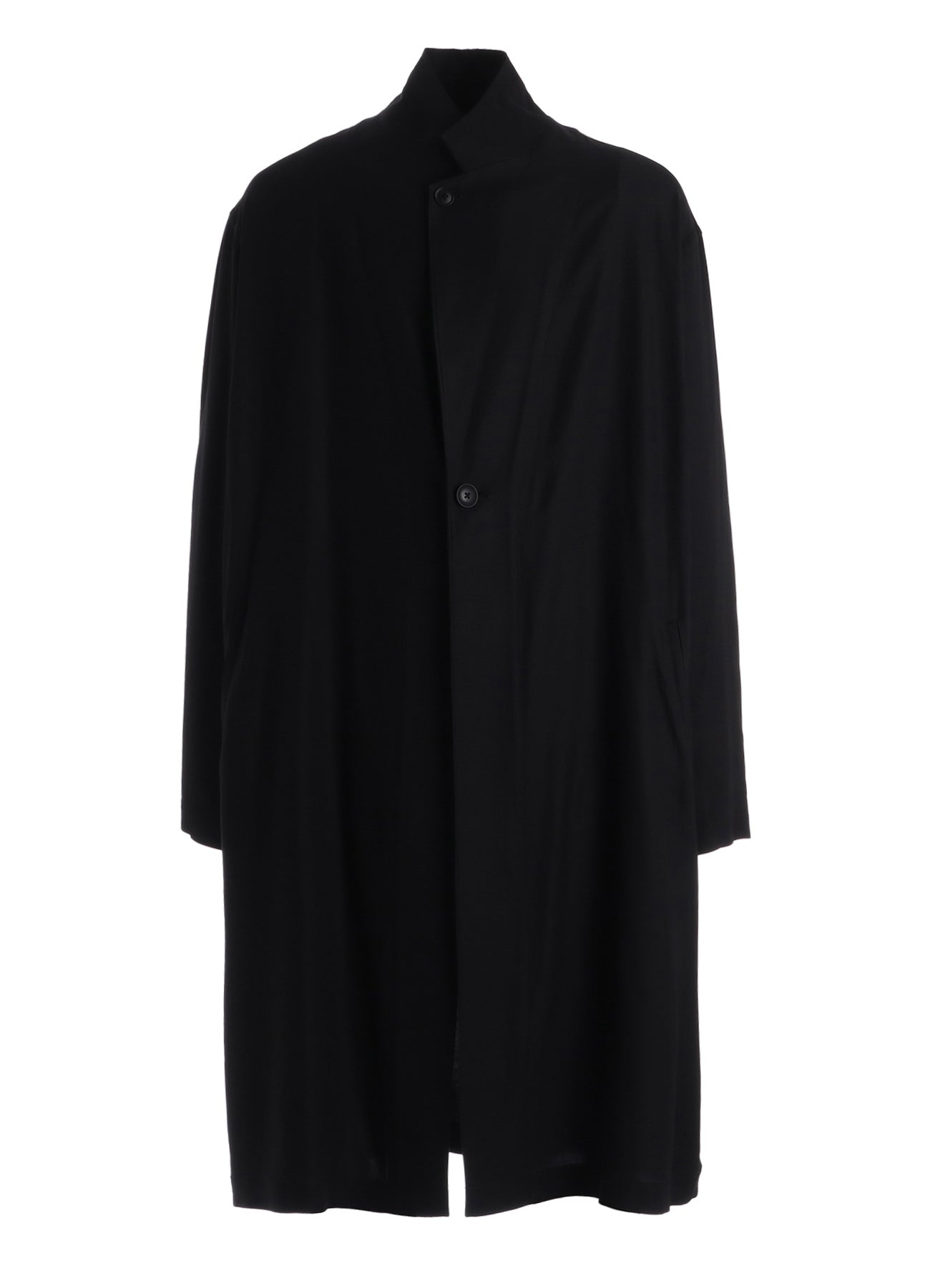 RAYON TWILL ONE‑BUTTON LONG COAT – THE SHOP YOHJI YAMAMOTO
