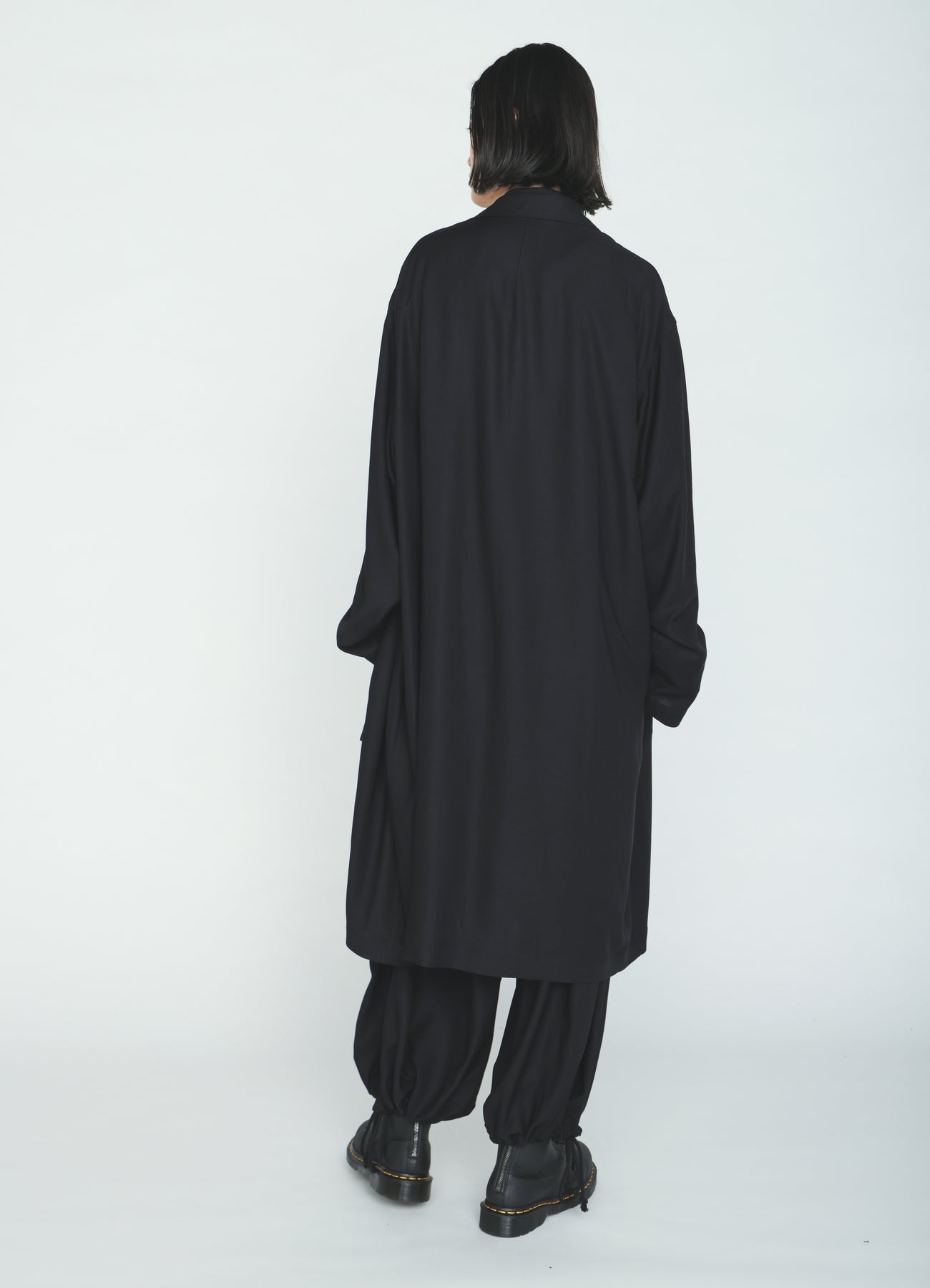 RAYON TWILL ONE‑BUTTON LONG COAT – THE SHOP YOHJI YAMAMOTO