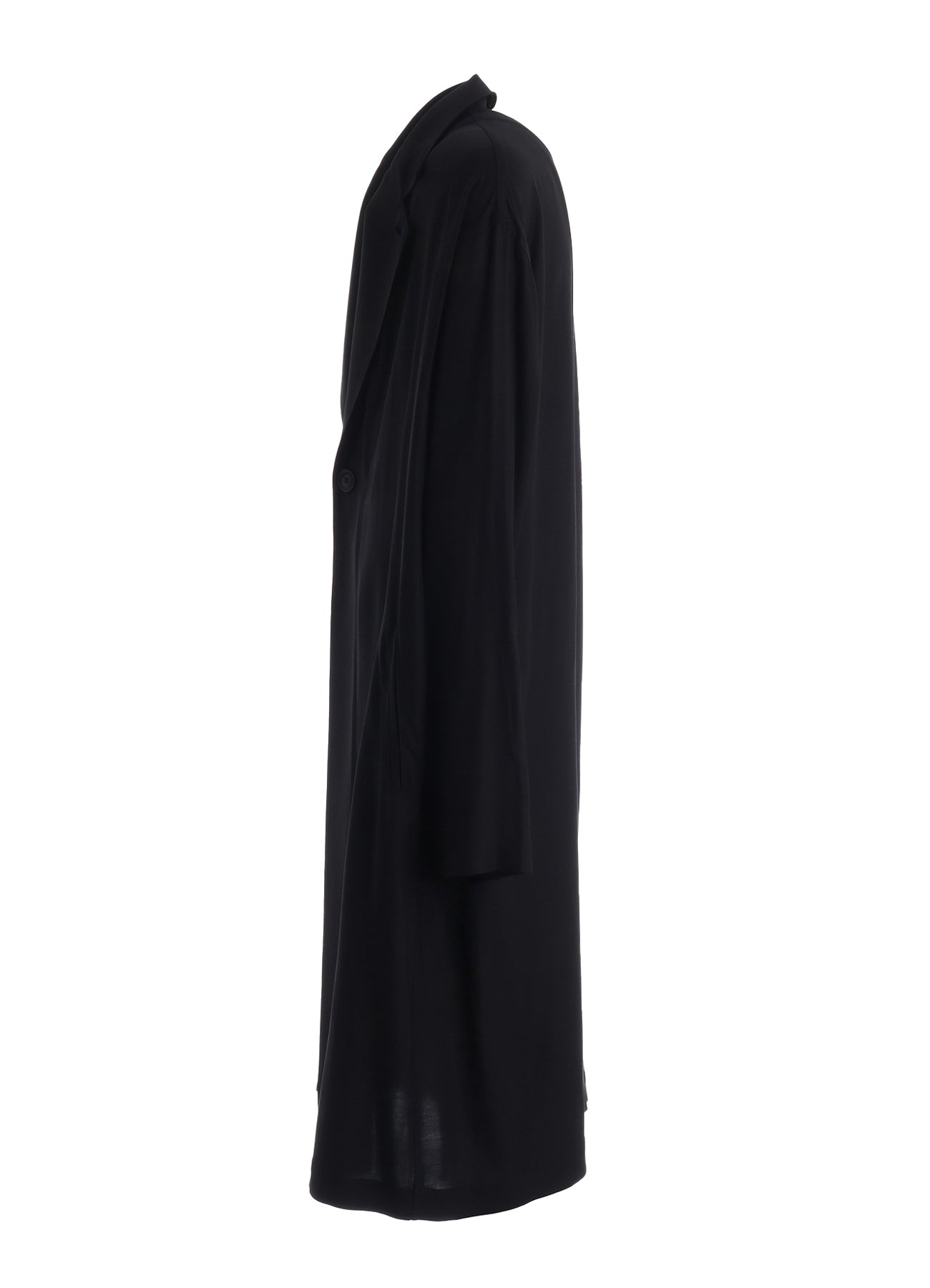 RAYON TWILL ONE‑BUTTON LONG COAT – THE SHOP YOHJI YAMAMOTO