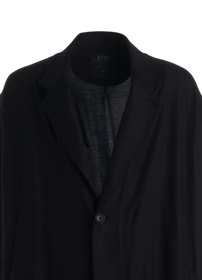 RAYON TWILL ONE‑BUTTON LONG COAT
