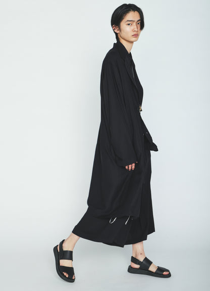 RAYON TWILL ONE‑BUTTON LONG COAT