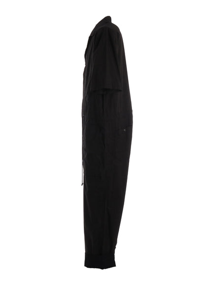 COTTON TYPEWRITER SHORT-SLEEVE JUMPSUIT