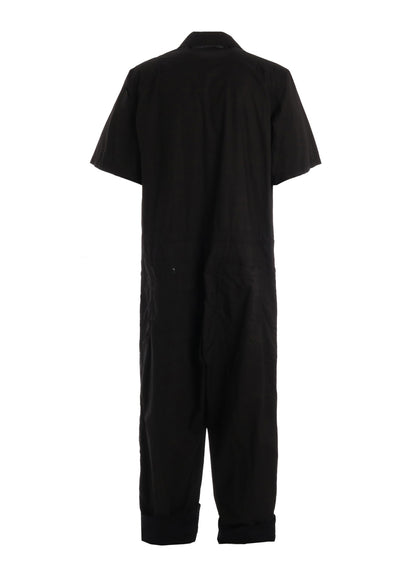 COTTON TYPEWRITER SHORT-SLEEVE JUMPSUIT