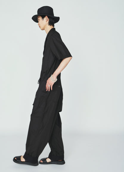 COTTON TYPEWRITER SHORT-SLEEVE JUMPSUIT