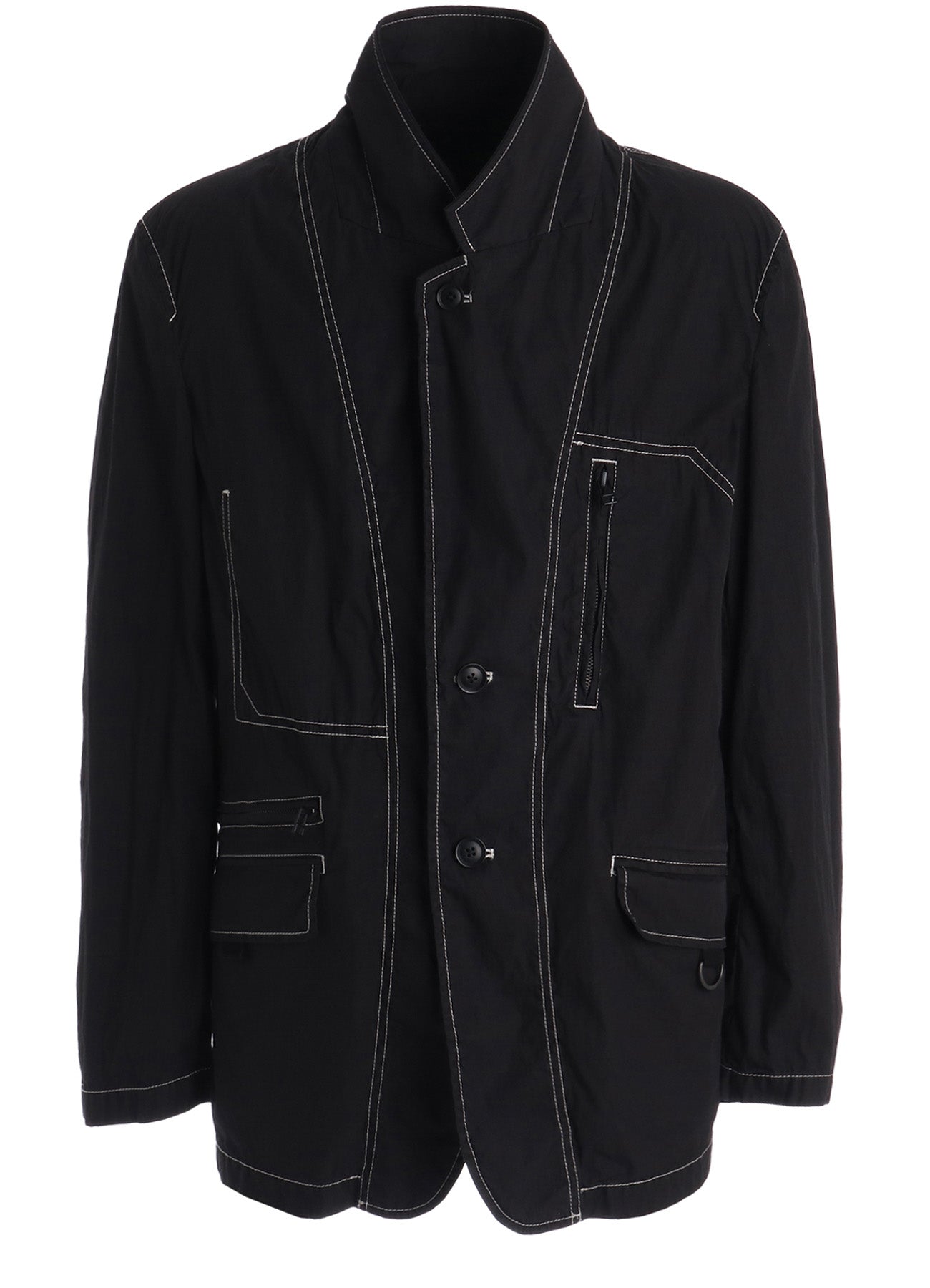 COTTON/NYLON WEATHER CLOTH ZIP-POCKET JACKET