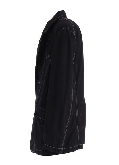 COTTON/NYLON WEATHER CLOTH ZIP-POCKET JACKET