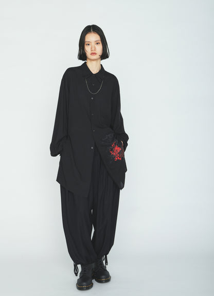 RAYON TWILL BALLOON PANTS
