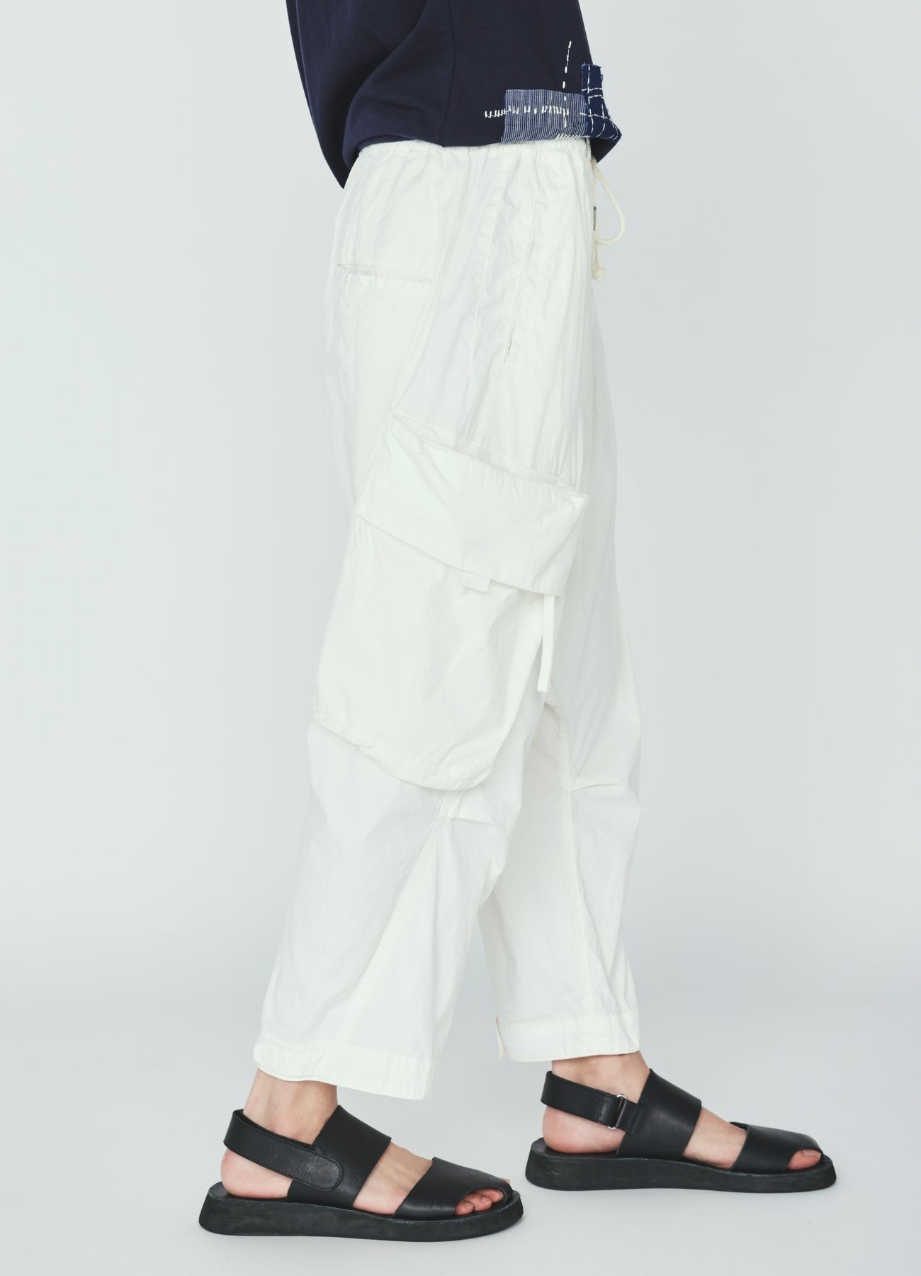 PRY シュウト Drawstring Sarouel Zip Pants 1 COTTON/NYLON WEATHER CLOTH SAROUEL PANTS WITH GUSSETED POCKETS
