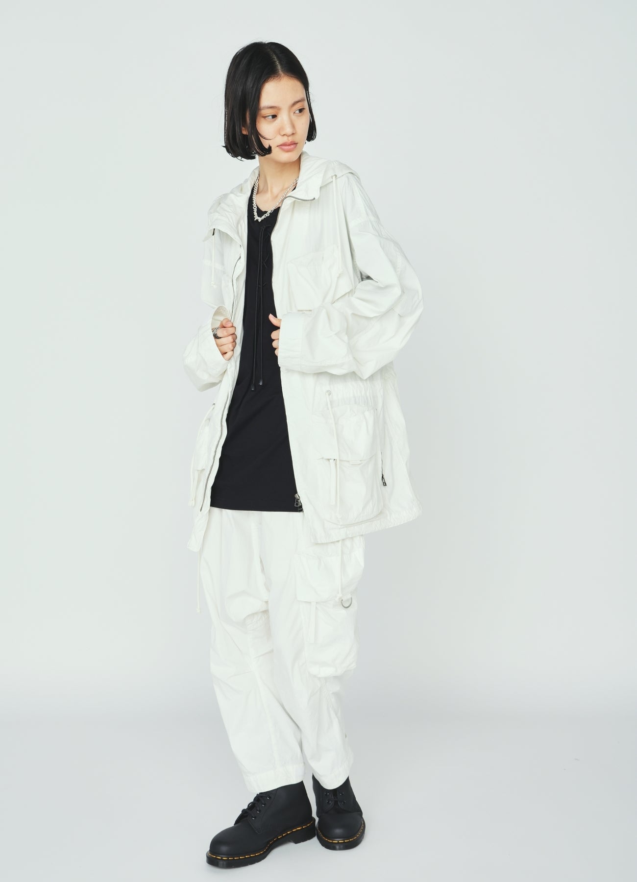 COTTON/NYLON WEATHER CLOTH SAROUEL PANTS WITH GUSSETED POCKETS