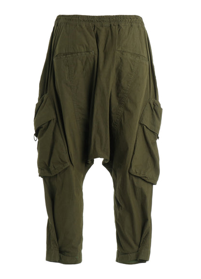 COTTON/NYLON WEATHER CLOTH SAROUEL PANTS WITH GUSSETED POCKETS