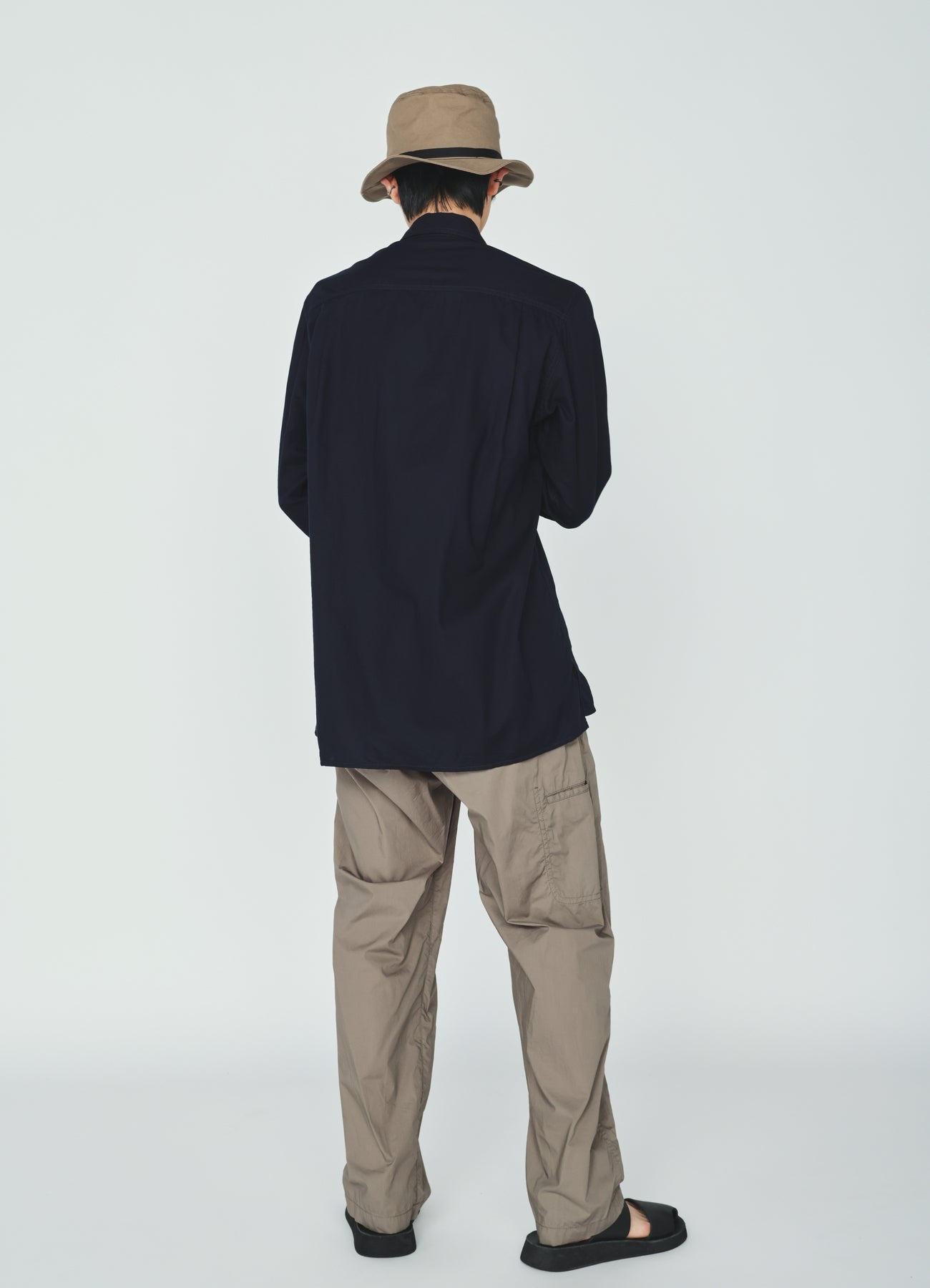 COTTON TYPEWRITER SIDE-POCKET TAPERED PANTS