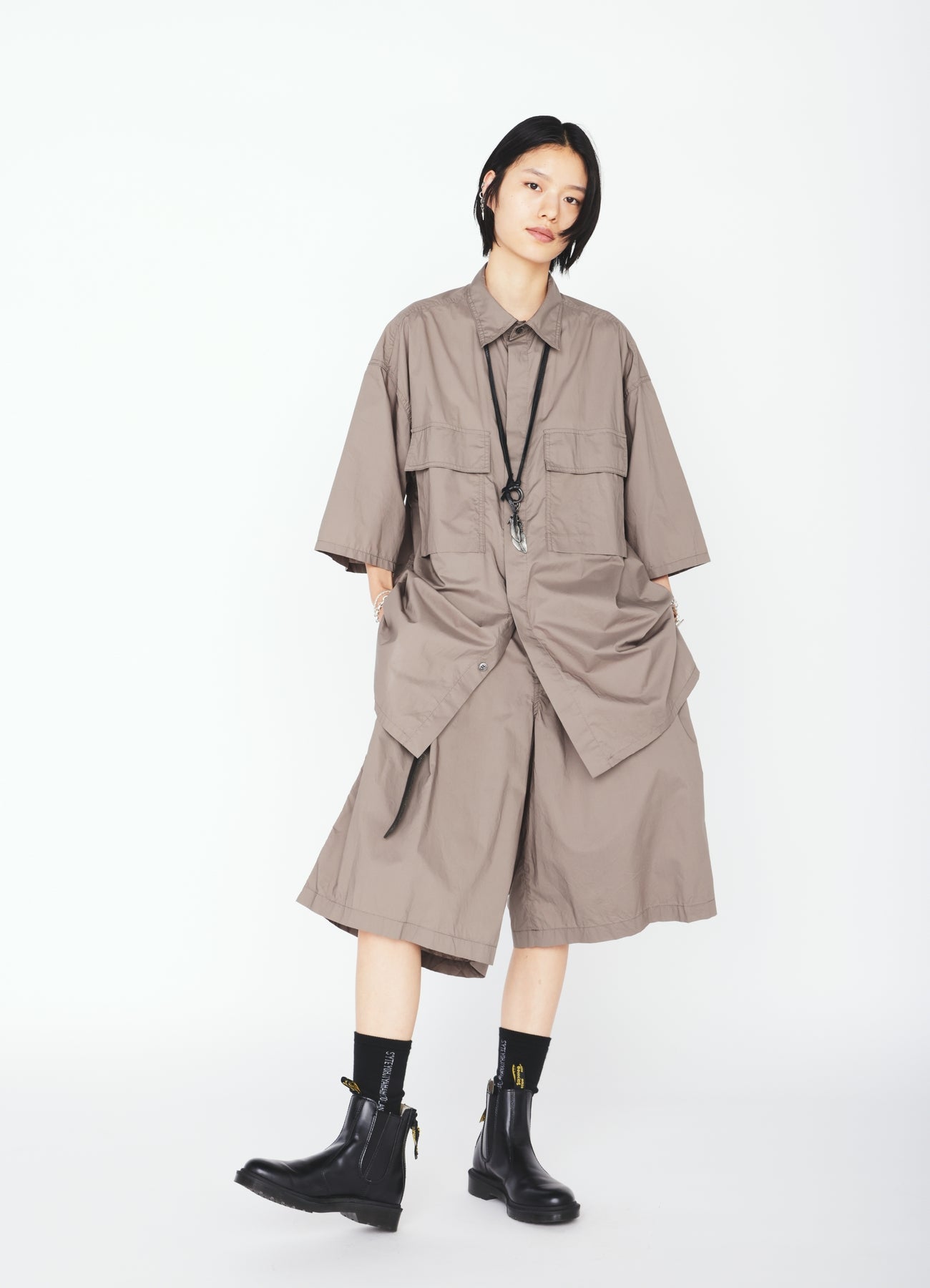COTTON TYPEWRITER 2-TUCK SHORT PANTS – THE SHOP YOHJI YAMAMOTO