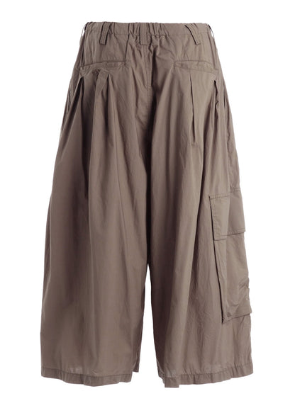 COTTON TYPEWRITER 2-TUCK SIDE-POCKET CULOTTE PANTS