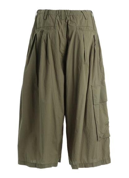 COTTON TYPEWRITER 2-TUCK SIDE-POCKET CULOTTE PANTS