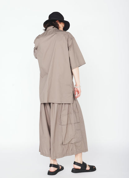 COTTON TYPEWRITER 2-TUCK SIDE-POCKET CULOTTE PANTS