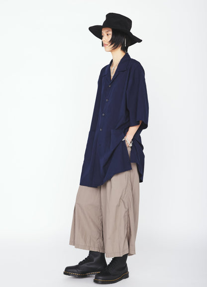 COTTON TYPEWRITER 2-TUCK SIDE-POCKET CULOTTE PANTS