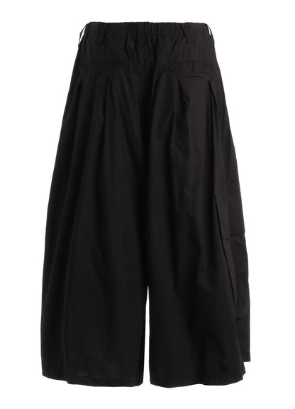 COTTON TYPEWRITER 2-TUCK SIDE-POCKET CULOTTE PANTS