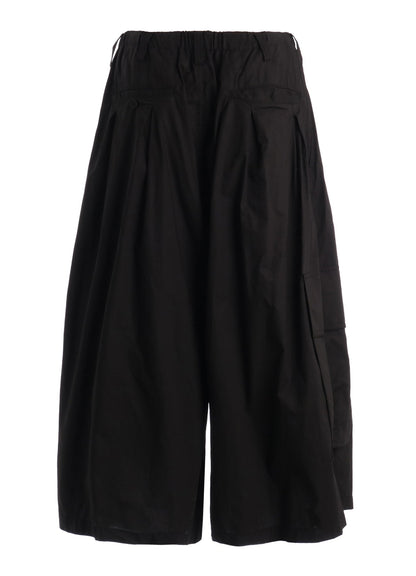 COTTON TYPEWRITER 2-TUCK SIDE-POCKET CULOTTE PANTS