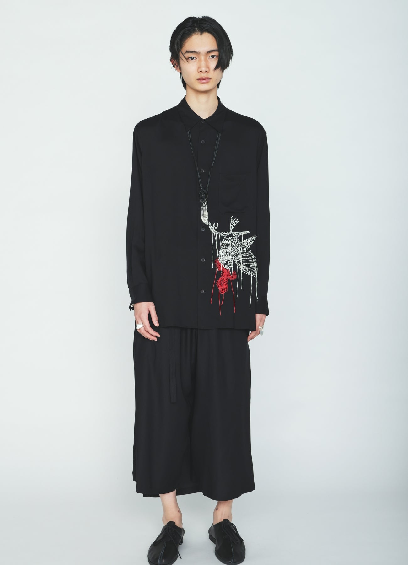 RAYON TWILL STRAPPED HALF‑WRAPPED SHORTS