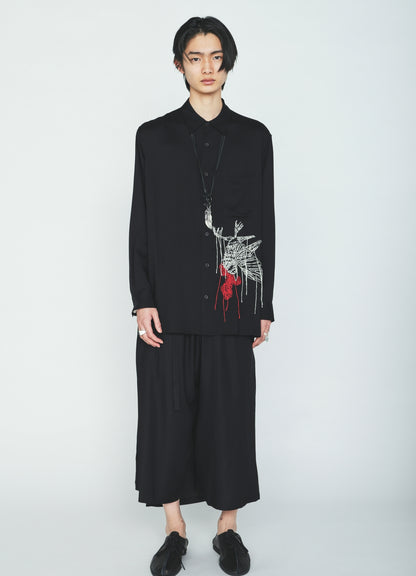 RAYON TWILL STRAPPED HALF‑WRAPPED SHORTS