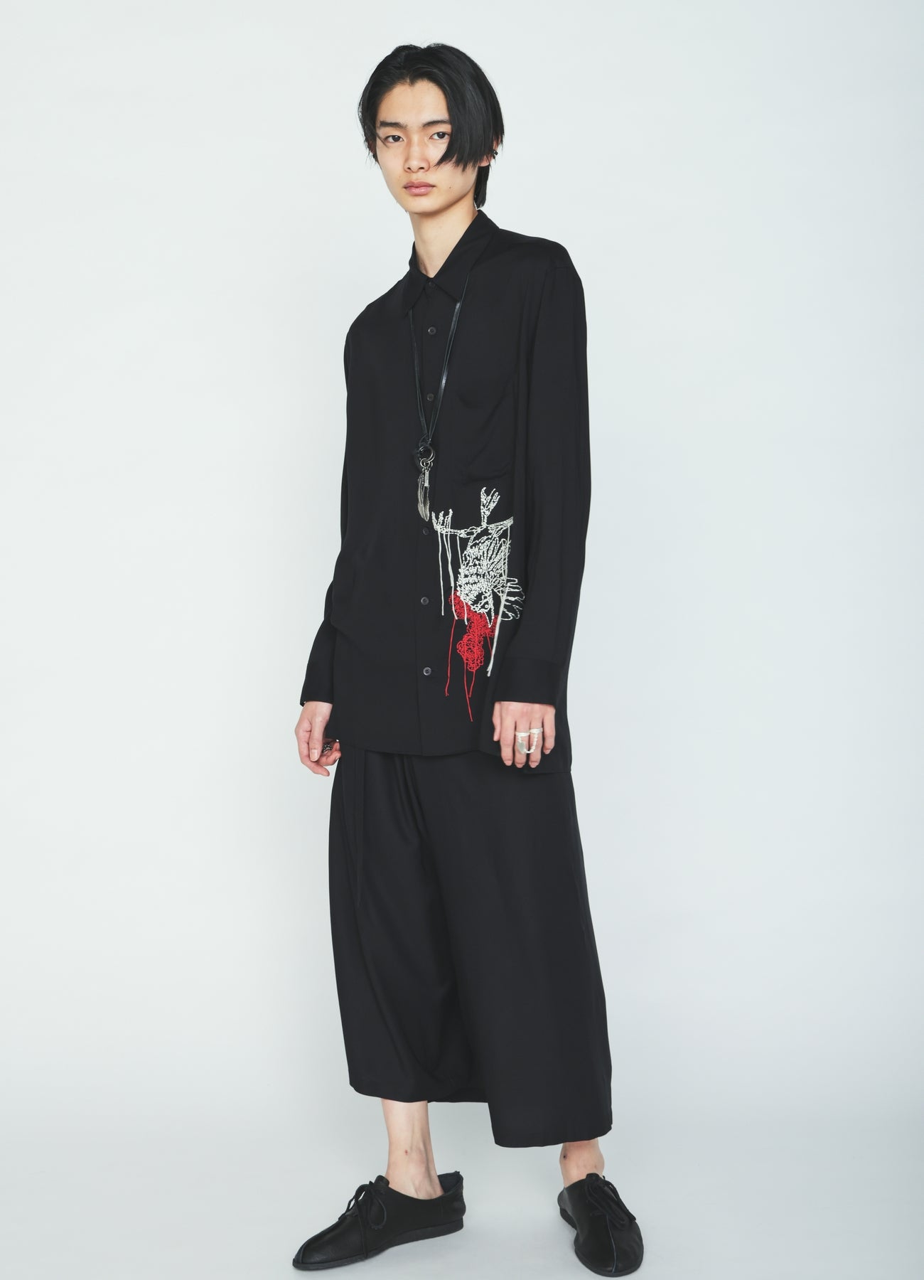 RAYON TWILL STRAPPED HALF‑WRAPPED SHORTS – THE SHOP YOHJI YAMAMOTO