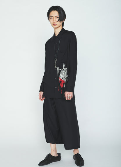 RAYON TWILL STRAPPED HALF‑WRAPPED SHORTS